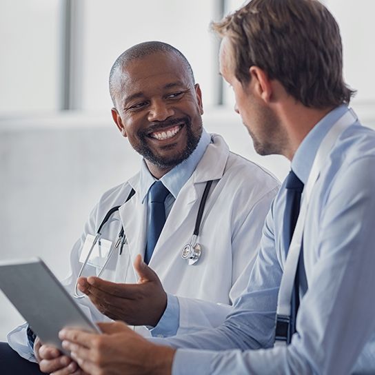 Doctor talking with a patient